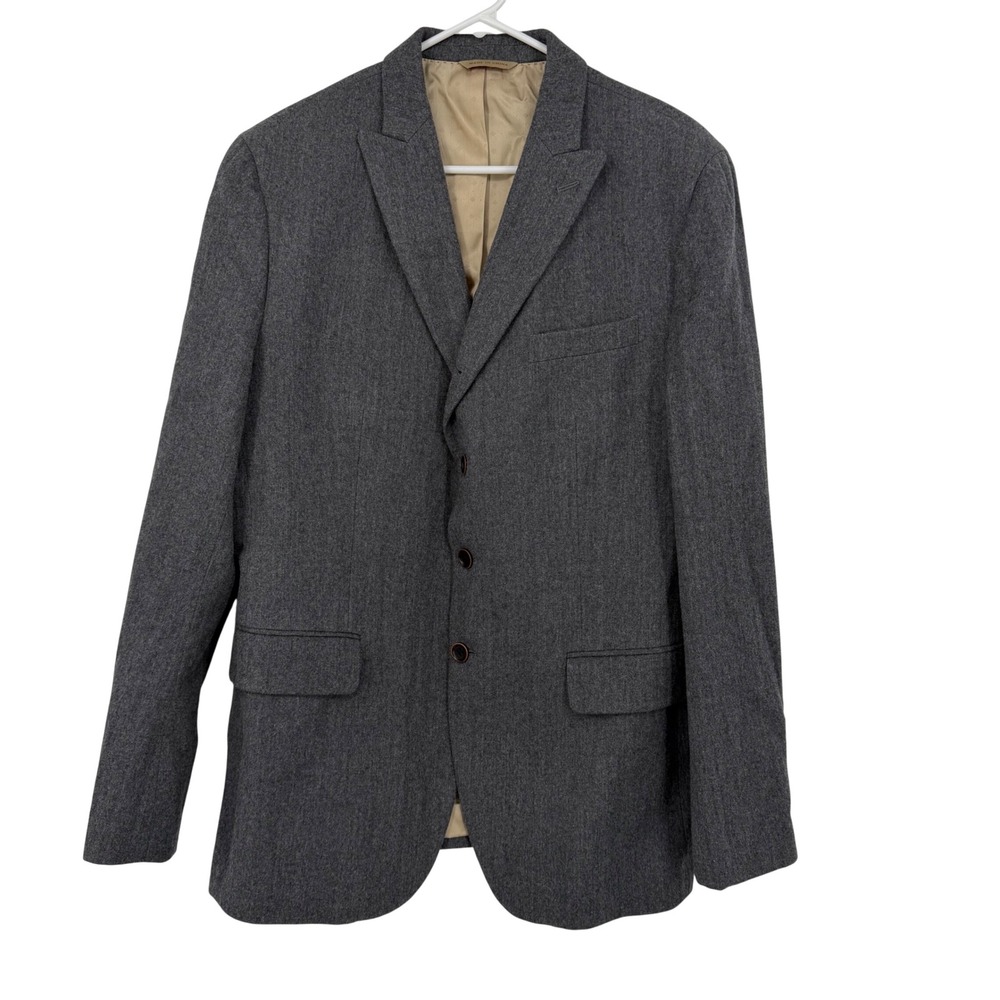 Banana Republic Heritage Mens 42R Grey Wool Blend 3-Button Blazer Sport Coat